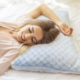 Bed Pillows Cooling Memory Foam Pillow Ventilated With Cooling Gel Infused Memory Foam Heat Moisture Reducing Cooling Fiber Breathable Machine Washabl